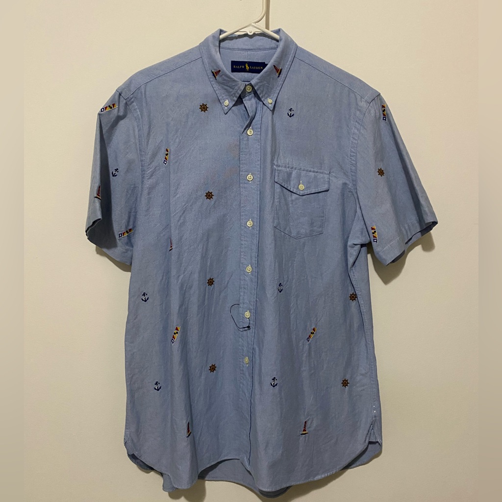 Polo Ralph Lauren Sailing Motifs Chambray Short Sleeve Shirt Nwot